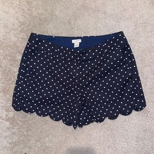JCrew polka dot scallop shorts